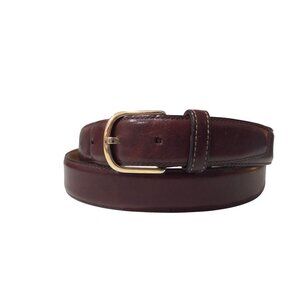 Liberty Belt Mens Sz 40 Full-Grain Glove Cowhide Leather Belt Brown Gold Buckle